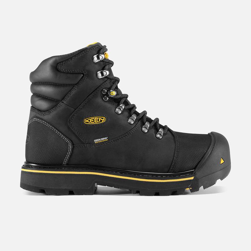 Keen Milwaukee Waterproof Steel Toe Arbeitsschuhe Herren DE-50692 Black - Keen Herrenschuhe Schwarz